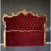 Cabeceira King Imperial Rainha Madeira Maciça Folheada a Ouro em Veludo Bordo