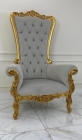 Poltrona Trono Imperial Entalhado - Folheado a Ouro 