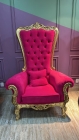 Poltrona Trono Imperial Entalhado - Folheado a Ouro 