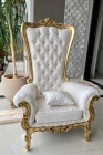Poltrona Trono Imperial Entalhado - Folheado a Ouro 